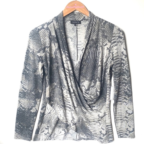 (AA4) 1.STATE Draped Top, Size Small, NWT - Picture 4 of 12